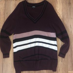 Oversized Express V Neck Sweater